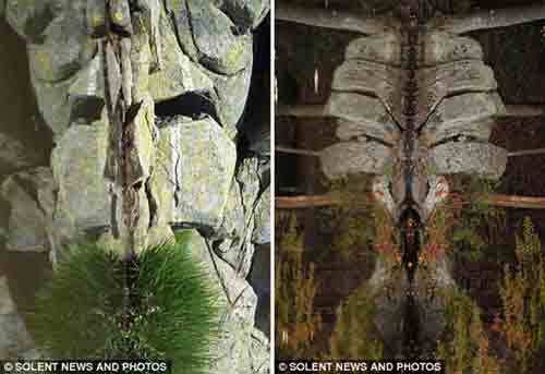 Khuôn mặt bí ẩn phản chiếu trên núi đá - 3