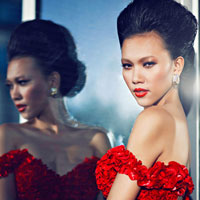 Người mẫu - Hoa hậu - Diệu Huyền xinh đẹp như đóa hồng nhung