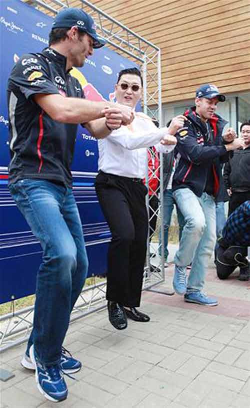 Vettel & Webber nhảy Gangnam Style cùng Psy - 2