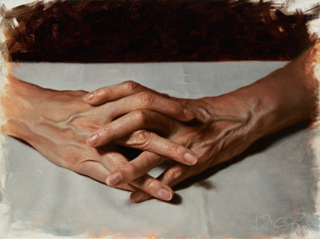 Bức tranh mang tiêu đề “Đôi bàn tay của mẹ”
