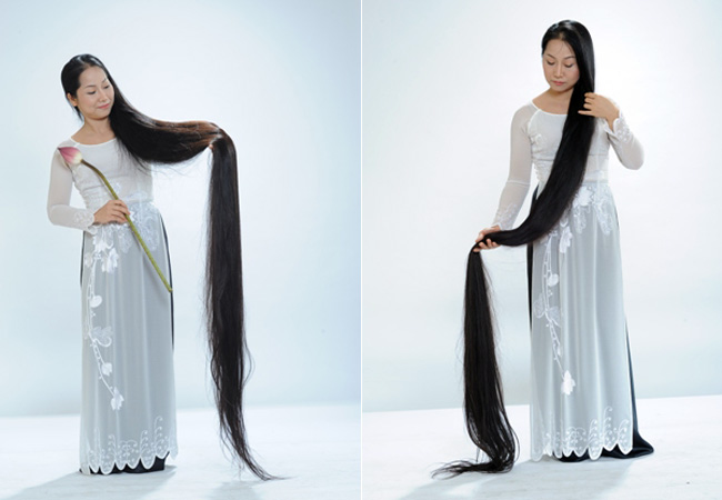 Chị Lan ngay từ nhỏ đã thích để tóc dài và để tóc từ năm lên 10 tuổi. 