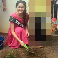 Thời trang - Hoàng Anh kém tự nhiên khi trồng cây