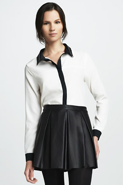 Mặc váy da xòe "chất" trong mùa lạnh - 6