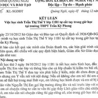 Tin tức trong ngày - Kết luận vụ nữ sinh cắt tay phản đối cô giáo