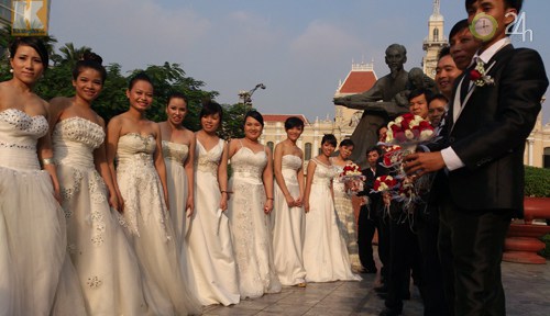120 cặp đôi rạng ngời trong lễ cưới tập thể - 5