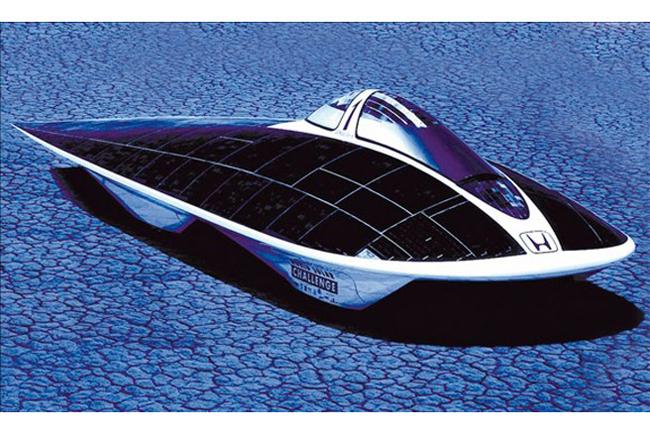 Honda Dream Solar Car sử dụng năng lượng mặt trời sẽ rất phù hợp, bởi động cơ truyền thống sẽ không có nhiên liệu để vận hành - Ảnh: MSN.