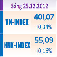 Tin chứng khoán - TTCK sáng 25/12: Cố gắng đỡ giá