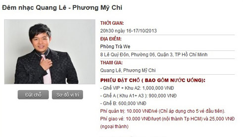 "Ngất" giá vé show mới Mỹ Chi, Quang Lê - 1