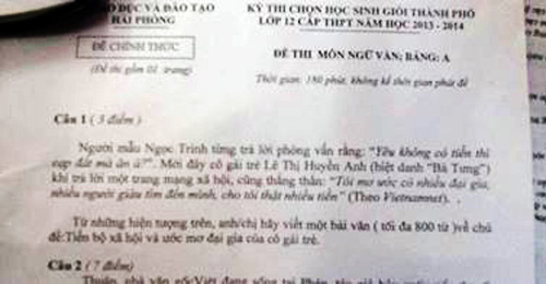 “Bà Tưng” vào đề thi: Ý kiến chuyên gia - 2