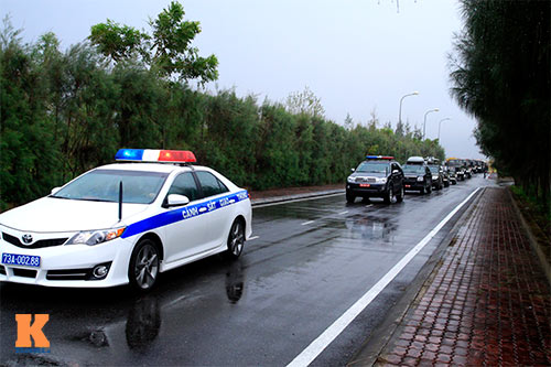 Quảng Bình: Đoàn xe Quốc tang diễn tập trong mưa - 9