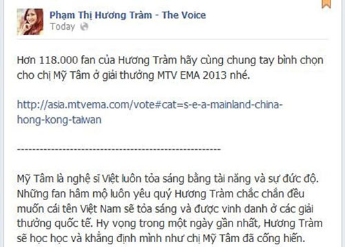 Nghệ sỹ Việt đồng loạt kêu gọi ủng hộ Mỹ Tâm - 4