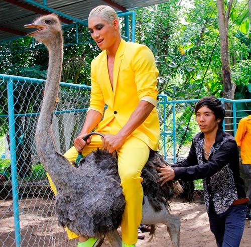 Mỹ nam ngã nhào vì cưỡi đà điểu - 10