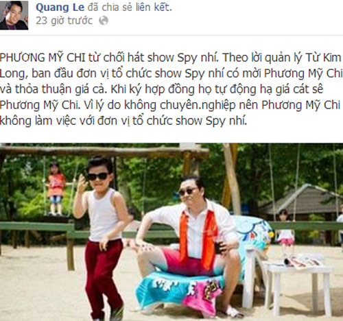 Catse dưới 100 triệu, Mỹ Chi hủy show Psy Nhí - 2