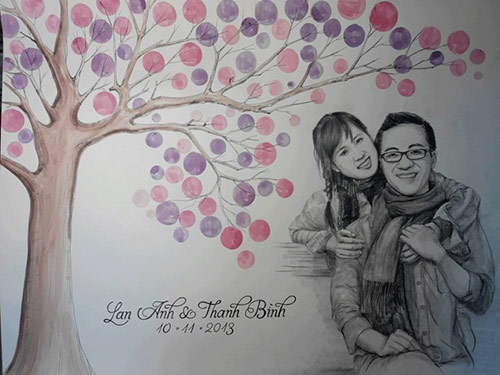 Tranh in dấu vân tay ‘hút’ giới trẻ Hà thành - 1