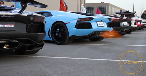 Dàn xe Lamborghini Aventador khạc lửa, nẹt pô - 1