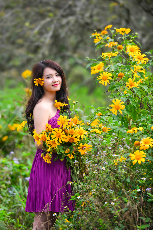 Cô MC xinh đẹp của kênh truyền hình ANTV khoe sắc giữa cánh đồng hoa dã quỳ
