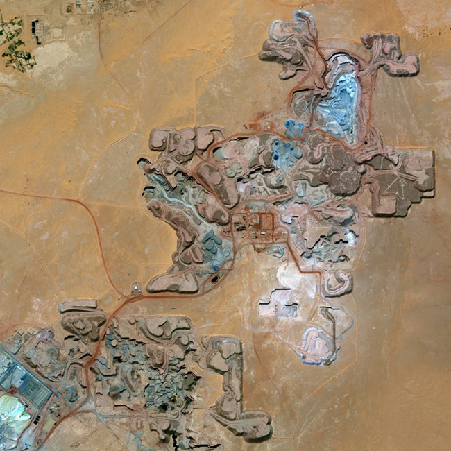 Mỏ uranium Arlit, nằm ở tỉnh Arlit, Niger. Ảnh: DigitalGlobe.
