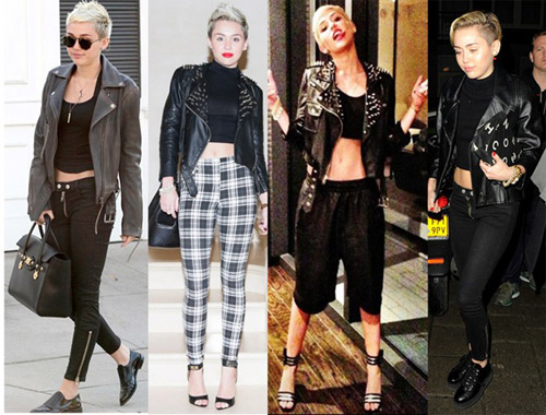 "Soi" Miley Cyrus diện crop top ngày đông - 4