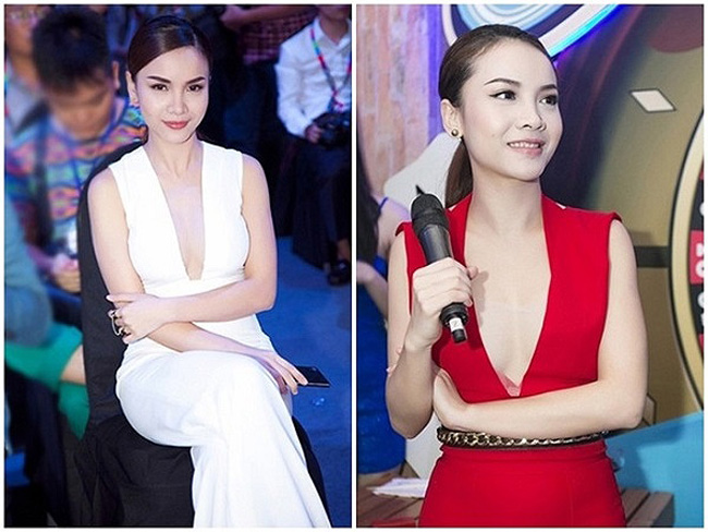 Yến Trang – nữ hoàng sexy mới của Vbiz cũng không kém cạnh khi diện váy xẻ ngực sâu quyến rũ…



