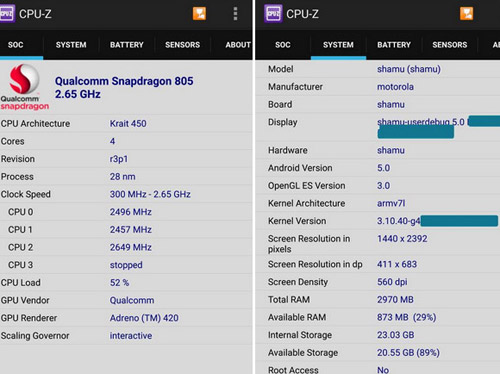 Xác nhận Nexus 6 dùng chip CPU-Z - 2