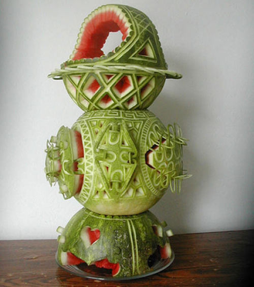 Nghệ thuật điêu khắc trên dưa hấu quá đỉnh - 3