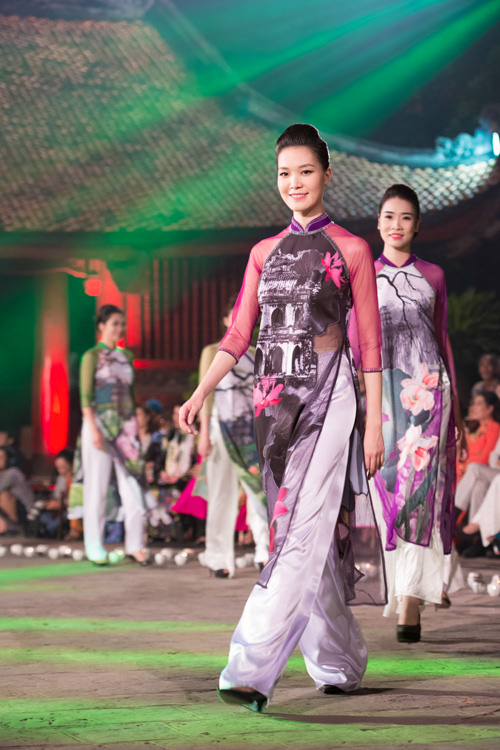 Hoa hậu Thùy Dung lung linh cùng áo dài - 4