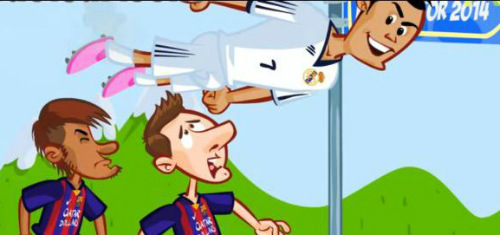Video hài: Messi "hít khói” Ronaldo trong cuộc đua QBV - 1