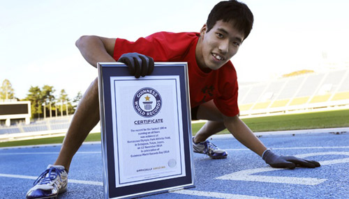 Kỳ lạ: Phá kỷ lục thế giới chạy 100m bằng tứ chi - 1