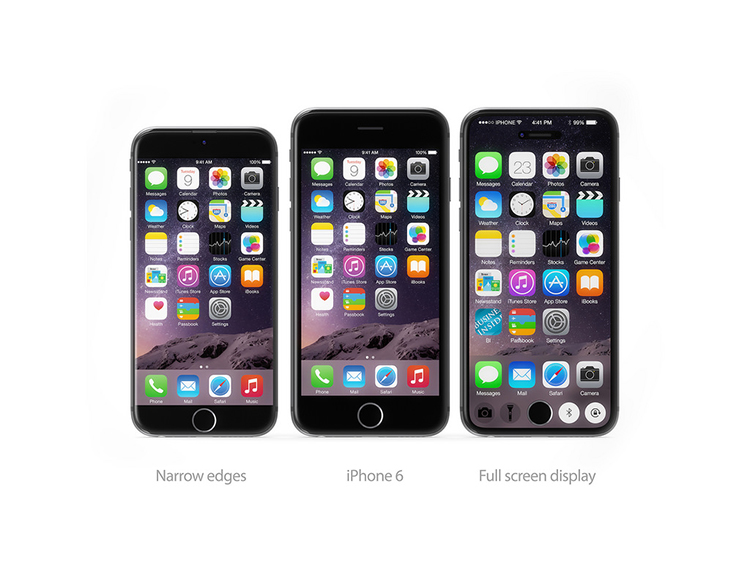 So sánh kiểu thiết kế của iPhone 6 và iPhone 7 ở góc nhìn trực diện.
