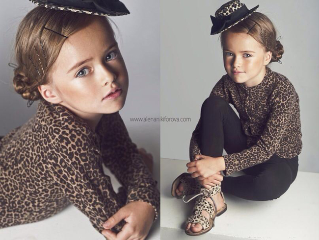 Kristina Pimenova thể hiện nhiều sắc thái trong các bộ hình thời trang, lúc nhí nhảnh đáng yêu khi lại chững chạc
