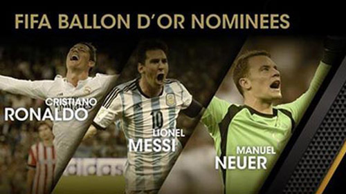 Ronaldo, Messi và Neuer vào chung kết QBV 2014 - 1