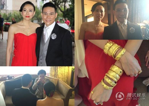 Vợ sao Hồng Kông đeo vàng nặng trĩu trong ngày cưới - 1