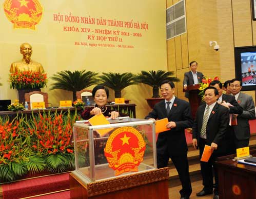 Hà Nội: Công bố kết quả lấy phiếu tín nhiệm 15 lãnh đạo - 1