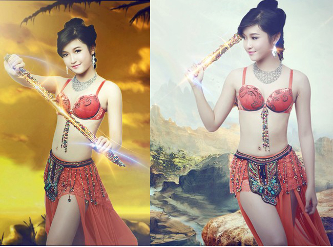 Ngay sau đó, Huyền My là một trong những người mẫu đắt sô bậc nhất Hà Nội. Đây là hình ảnh cô quảng bá cho một hãng game
