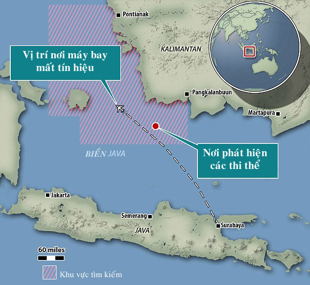 Vụ QZ8501: Thời tiết xấu cản trở việc trục vớt thi thể - 1