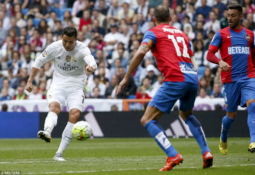 Ronaldo sút xa trái phá đẹp nhất vòng 8 La Liga - 1