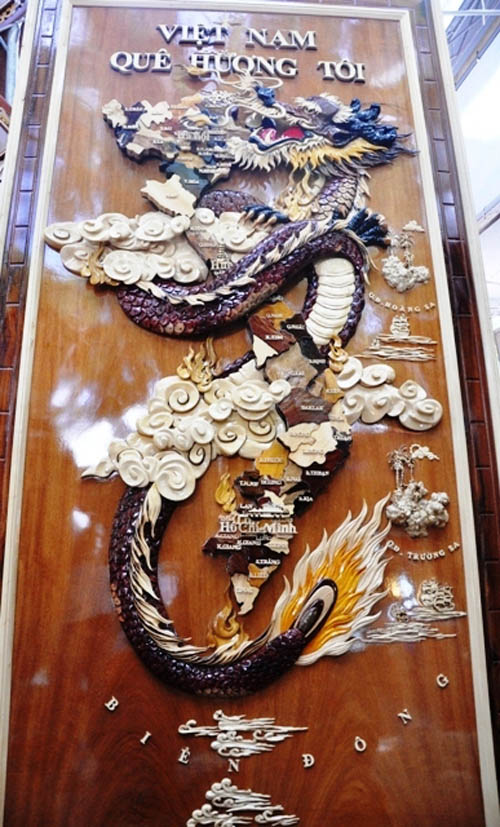 Ngắm bản đồ Việt Nam được trang trí bằng 70 loại gỗ - 11