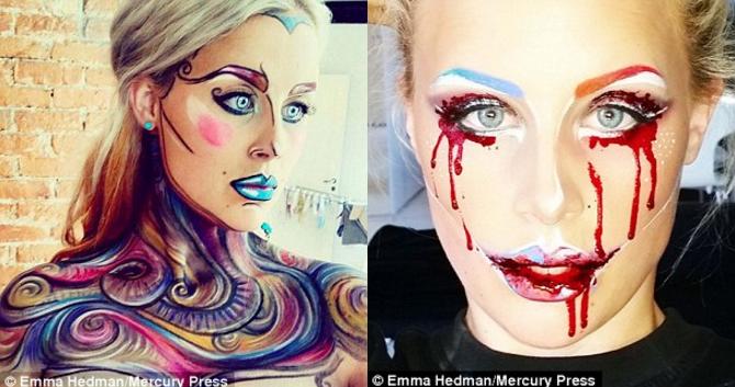 Ngỡ ngàng tài trang điểm Halloween của "gái một con" - 6