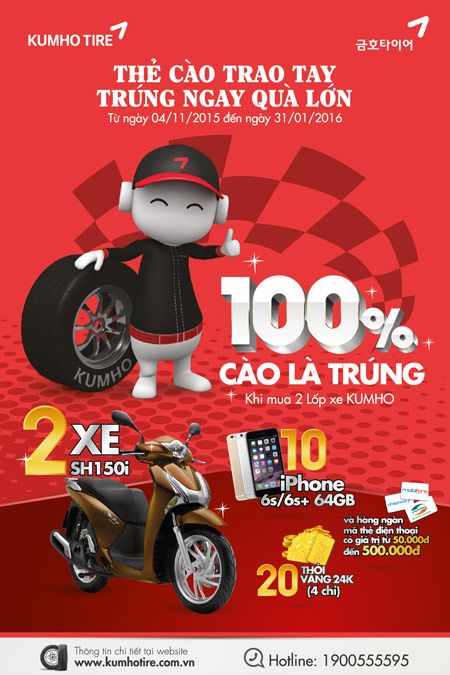 100% cào trúng lớn với lốp Kumho Việt Nam - 2