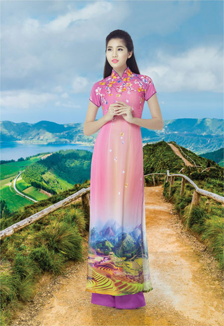 Nét đẹp Á Đông sống động trên áo dài Thái Tuấn - 3