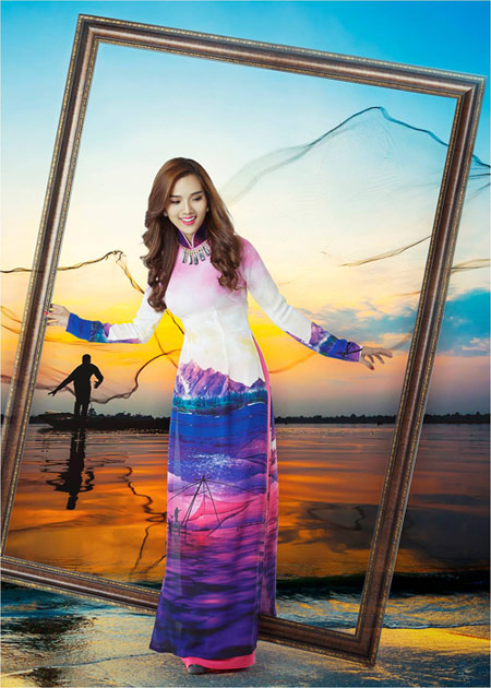 Nét đẹp Á Đông sống động trên áo dài Thái Tuấn - 4