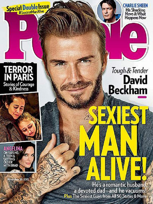 Ở tuổi 40, David Beckham vẫn còn nguyên sự hào hoa, hấp dẫn như khi còn thi đấu. Theo tạp chí People’s Sexiest Man Alive, Beckham chính là người đàn ông hấp dẫn trong 2 thập kỷ qua và họ đã chọn Beck làm ảnh bìa trong số kỷ niệm 30 năm ra đời tạp chí.
