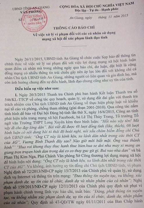Cơ quan xử lý vụ “nói xấu chủ tịch tỉnh” sẽ xin lỗi công khai - 2