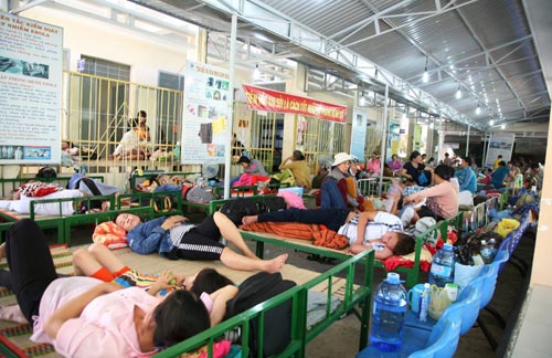 Khánh Hòa: Bệnh nhân sốt xuất huyết nằm tràn sân bệnh viện - 1