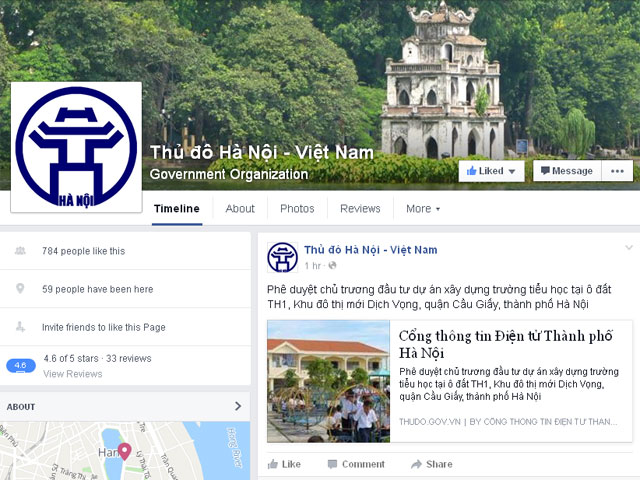 TP.Hà Nội cung cấp thông tin chỉ đạo qua Facebook - 1