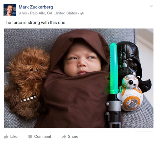 Ông chủ Facebook đăng ảnh con gái diện đồ &#39;Star Wars&#39; - 1