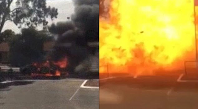 Video: Ôtô nổ văng mảnh 200m, tài xế thoát chết kỳ diệu - 1