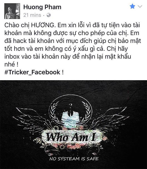 Thực hư Hoa hậu Phạm Hương bị hack Facebook - 1