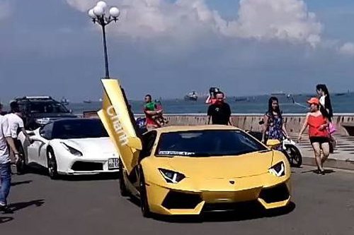 Cường 'Đô la' cầm lái Ferrari 488GTB cùng bộ đôi Lamboghini Aventador dạo phố - 5