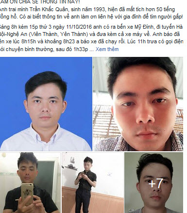 Nam sinh mất tích trên đường từ Hà Nội về Nghệ An - 1